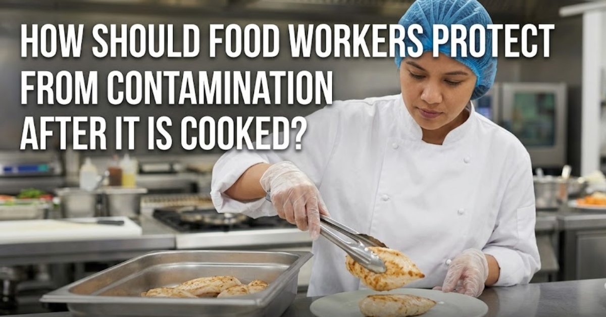 How Should Food Workers Protect Food From Contamination After It Is Cooked?