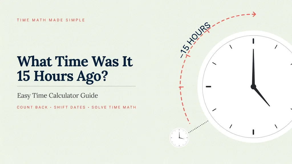 What Time Was It 15 Hours Ago? Easy Time Calculator Guide